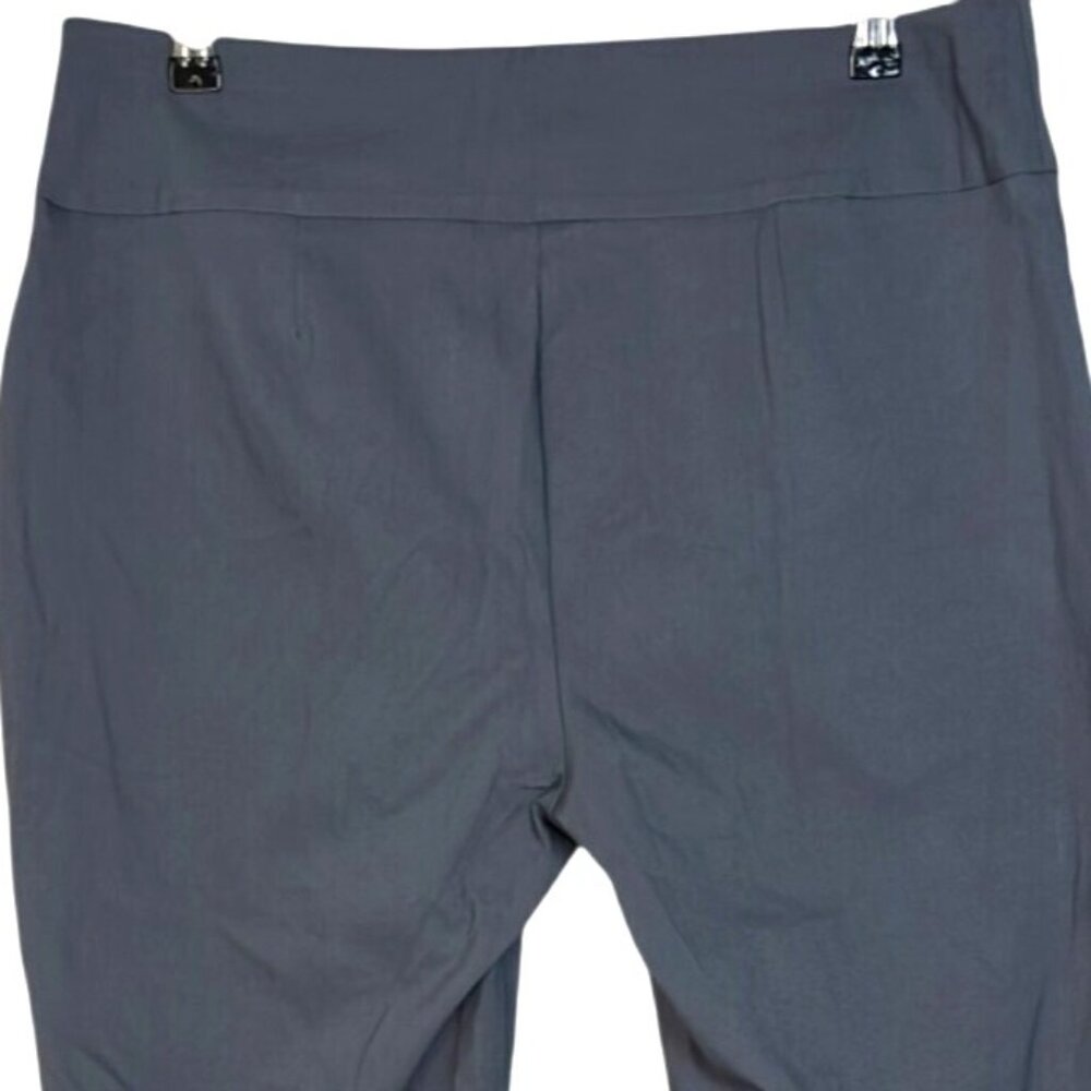 Cooper & Ella Gray Mid Rise Flat Front Straight Ankle Trouser Pants Plus Size 14 - Picture 4 of 7